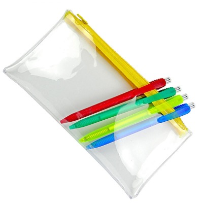 Image of PVC Pencil Case (Clear with Yellow Zip)