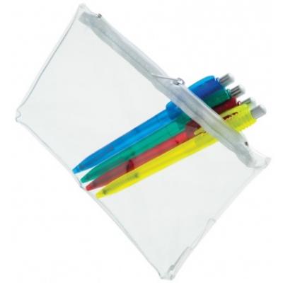 Image of PVC Pencil Case (Clear with White Zip)