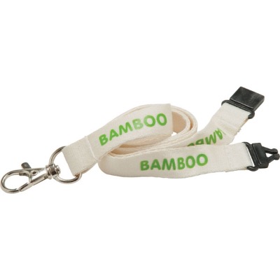 Image of Promotional Branded 10mm Bamboo Lanyard - Natural col